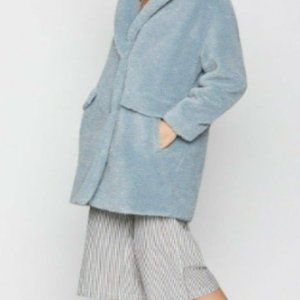 BCBGeneration Women's Faux Fur Speckled Mid-Length Teddy Coat with Notch Collar